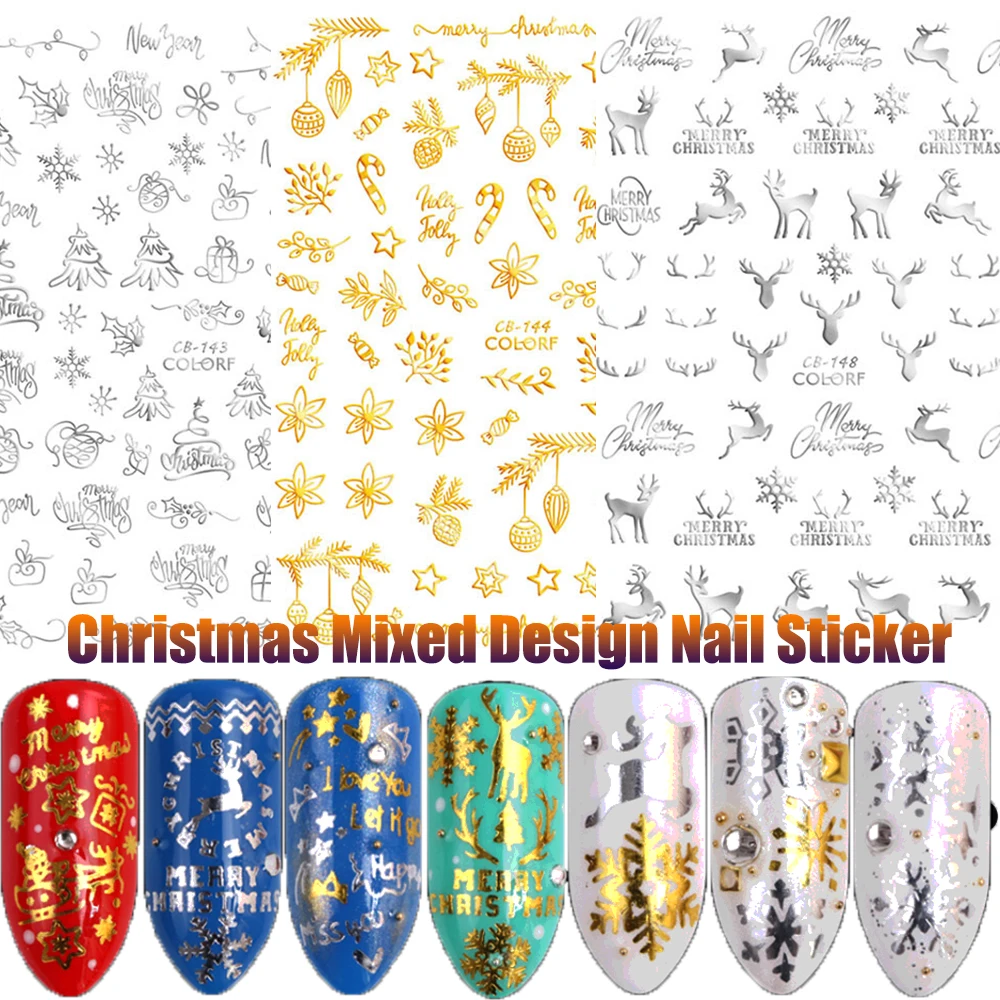 1 sheet 3D Nail Sticker Christmas Theme Pattern Mixed Deer/Snowflake Image Tips Nail DIY Decoration Sticker Decal
1 sheet 3D Nail Sticker Christmas Theme Pattern Mixed Deer/Snowflake Image Tips Nail DIY Decoration Sticker Decal