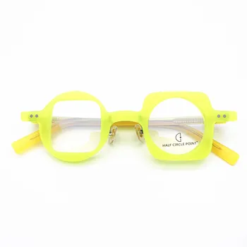 Belight Optical Fancy Vintage Retro Matt Acetate Irregular Shape Round with Square Design spectacle frame precription lens 259
Belight Optical Fancy Vintage Retro Matt Acetate Irregular Shape Round with Square Design spectacle frame precription lens 259