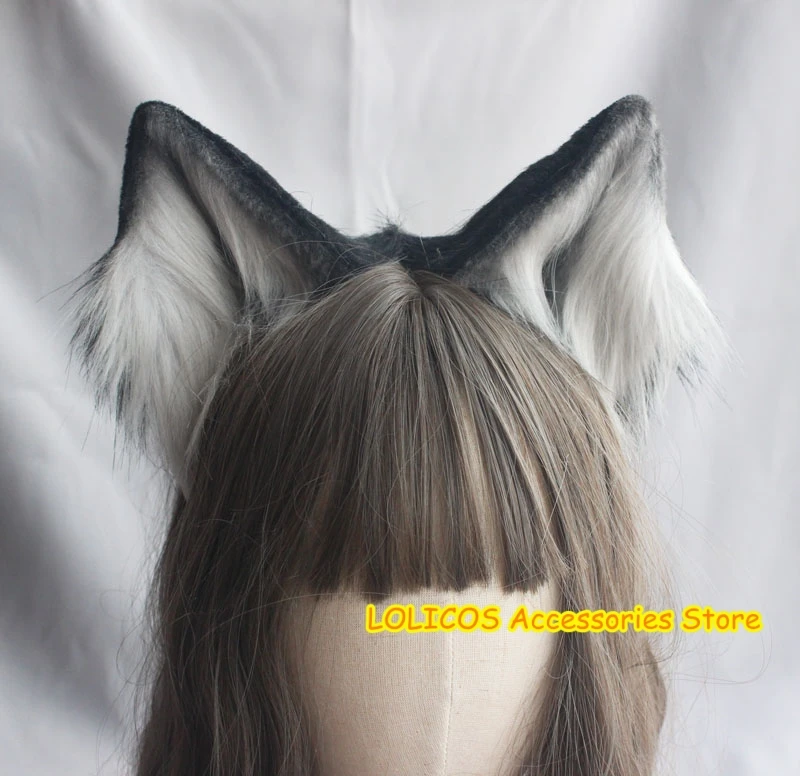 

Anime Cosplay Plush Simulation Animal Beast Ear Hairpin KC Headdress Soft Girl Cute Cat Ear Wolf Ears Lolita Headband Props
