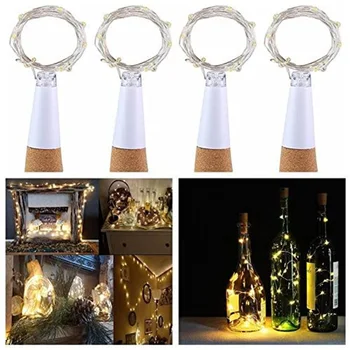 

4pcs 20LED Wine Cork Lamp Battery Powered USB Wine Bottle Stopper Lamp Copper Wire Lamp String for Party Wedding Decoration