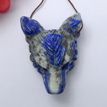 Semiprecious Stone Lapis Lazuli Hand Cutting wolf head Jewelry Pendant 48x35x19mm,35.8g
Semiprecious Stone Lapis Lazuli Hand Cutting wolf head Jewelry Pendant 48x35x19mm,35.8g