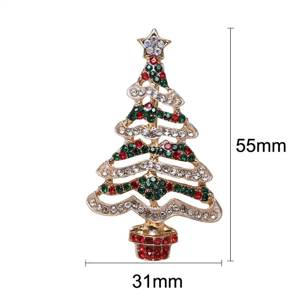 2019 new christmas trees rhinestone inlaid brooch pin sweater