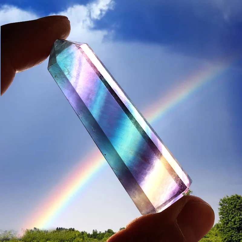 Natural Colorful Fluorite Color Single Tip Hexagonal Prism Decoration Rainbow Energy Crystal Column Home Feng Shui Gift
Natural Colorful Fluorite Color Single Tip Hexagonal Prism Decoration Rainbow Energy Crystal Column Home Feng Shui Gift