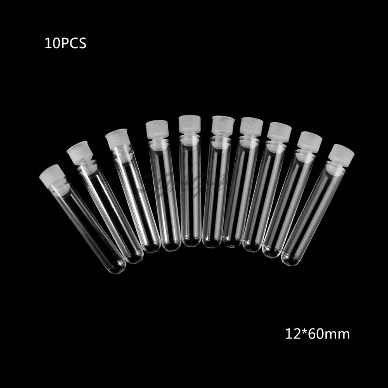 10Pcs Clear Plastic Test Tube With Cap 12x60mm U-shaped Bottom Long Test Tube Lab Supplies Test Tube
10Pcs Clear Plastic Test Tube With Cap 12x60mm U-shaped Bottom Long Test Tube Lab Supplies Test Tube