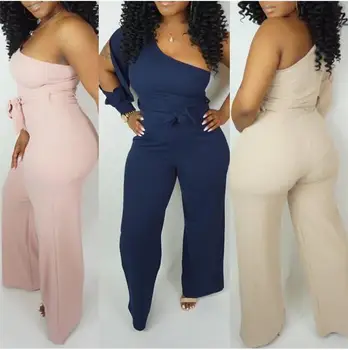 One Shoulder Jumpsuit Solid Wide Leg Elegant Lady Casual Romper Ladies Casual Slim Playsuit Club Party Wear
One Shoulder Jumpsuit Solid Wide Leg Elegant Lady Casual Romper Ladies Casual Slim Playsuit Club Party Wear