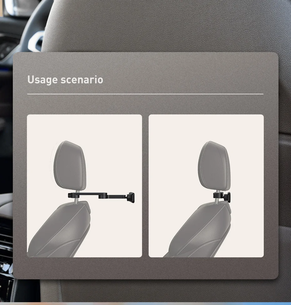 Gadgetoo Baseus Fun Journey Backseat Lazy Bracket Car Seat Rear Phone Holder For 4.7-12.3 Inch Phones And Tablets