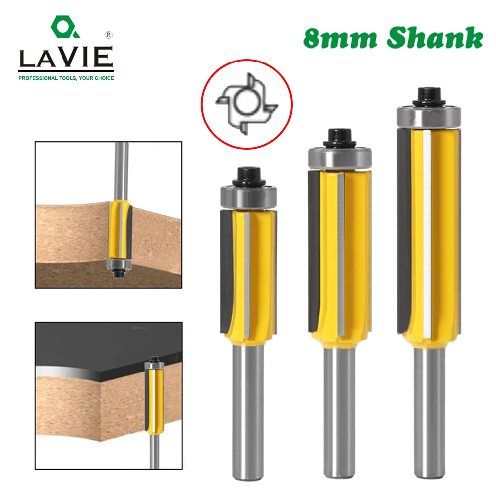 3pc 8mm Flush Trim bit Z4 Pattern Router Bit Top & Bottom Bearing Bits Milling Cutter For Wood Woodworking Cutters
3pc 8mm Flush Trim bit Z4 Pattern Router Bit Top & Bottom Bearing Bits Milling Cutter For Wood Woodworking Cutters