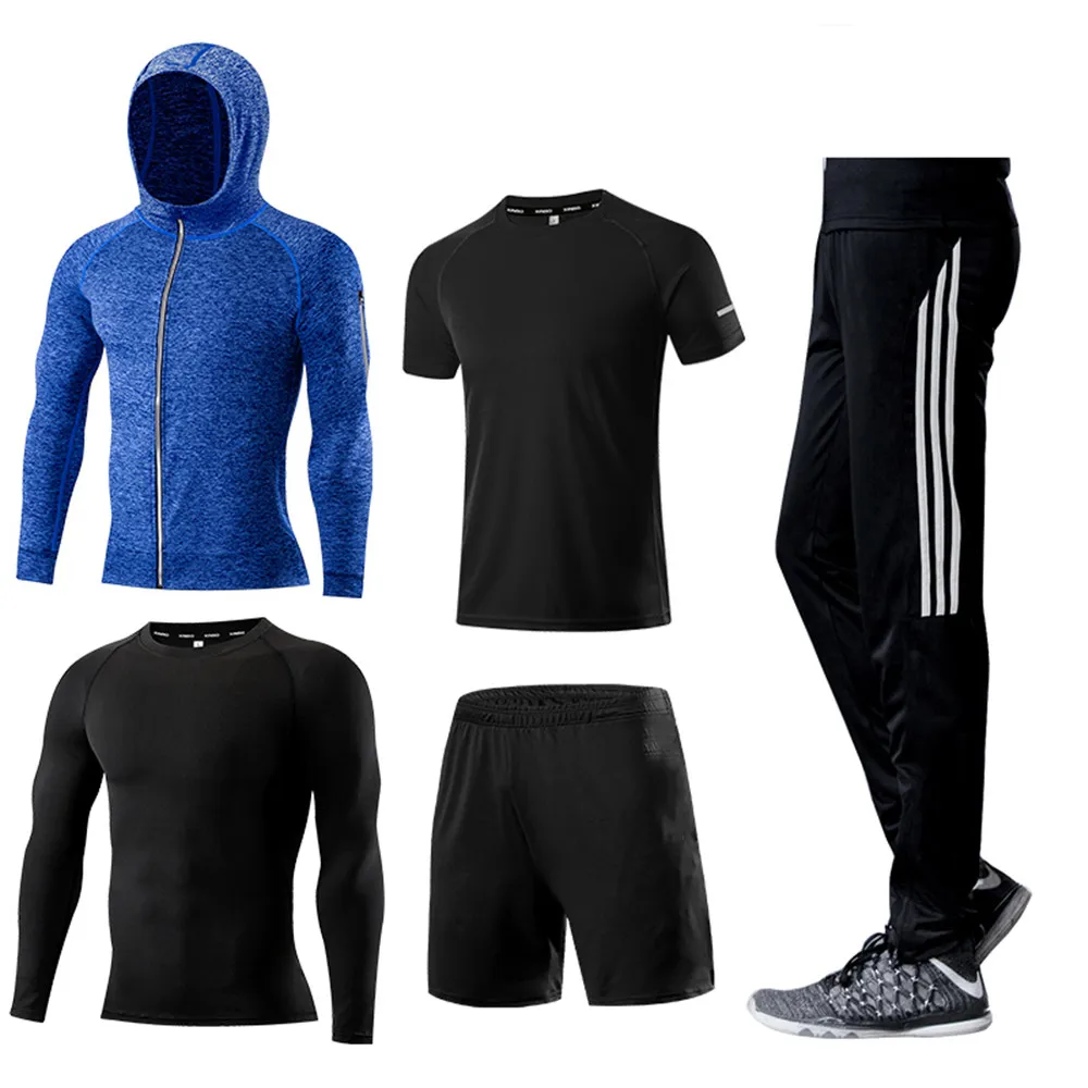 Mens Sport Running Set Compression T-Shirt + Pants Skin-Tight Long Sleeves Fitness Training Clothes Gym Running Suits Outfit Set Mens Sport Running Set Compression T-Shirt + Pants Skin-Tight Long Sleeves Fitness Training Clothes Gym Running Suits Outfit Set