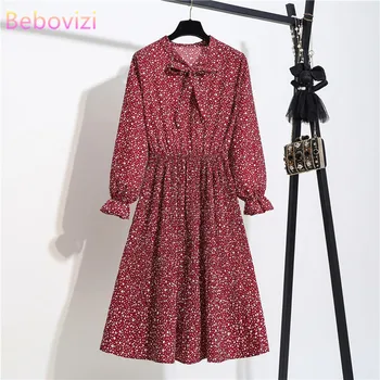 Bebovizi Women Chiffon Dress 2020 Spring Floral Print Vintage Bow Long Sleeve Mid-calf Midi Dresses Elegant Vestidos De Fiesta
Bebovizi Women Chiffon Dress 2020 Spring Floral Print Vintage Bow Long Sleeve Mid-calf Midi Dresses Elegant Vestidos De Fiesta