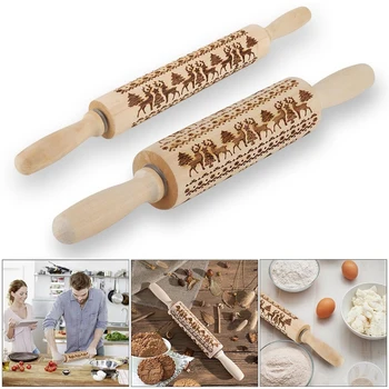 New Dog Christmas Deer Wooden Rolling Pin Embossing Baking Cookies Noodle Biscuit Fondant Cake Dough Patterned Roller Snowflake
New Dog Christmas Deer Wooden Rolling Pin Embossing Baking Cookies Noodle Biscuit Fondant Cake Dough Patterned Roller Snowflake