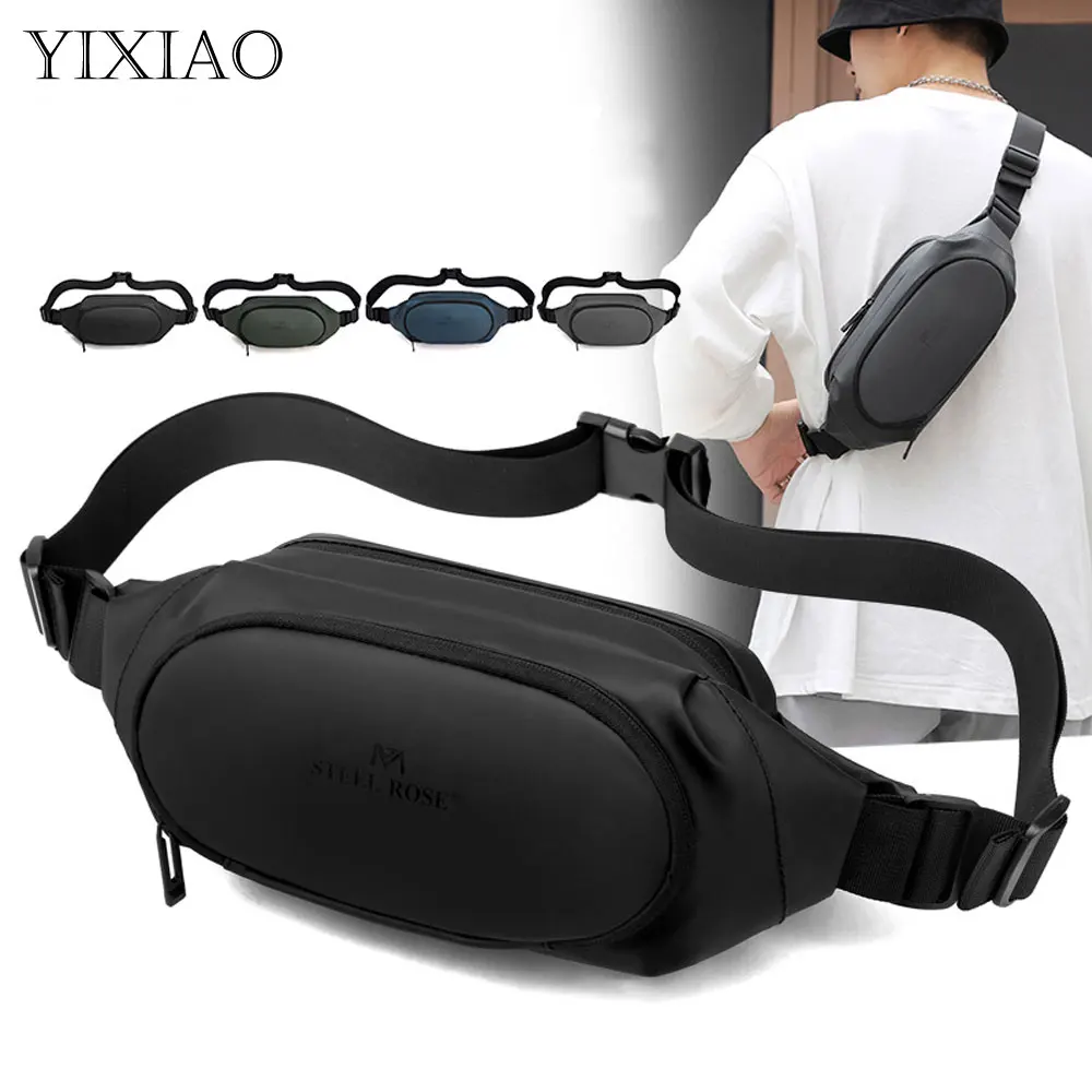 

YIXIAO Fashion Chest Bag For Men Waist Fanny Packs Male Casual Sports Satchel Purse Outdoor Travel Multifunction Crossbody Bags