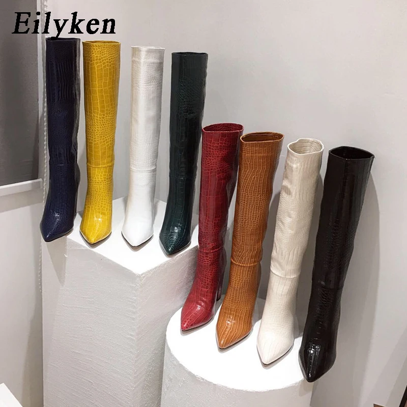 Eilyken/Коллекция 2021 года Ковбойские сапоги до колена в западном стиле Женские