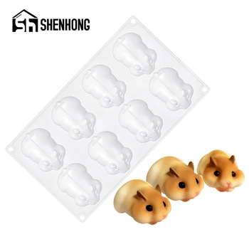 

SHENHONG Rat Shape Mousse Dessert Mould 8 Cavity Silicone Cake Mold Mouse Muffin Pastry Pan Sweety Decorating Tray Baking Tools