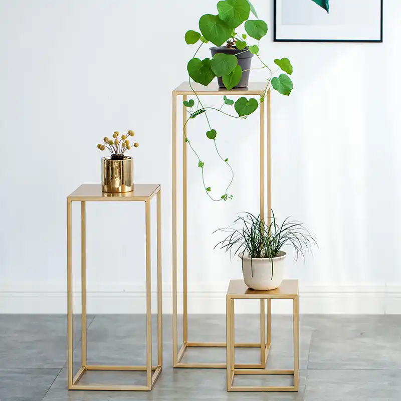 Nordic Gold Metal Plant Stand Indoor White Flower Metal Stand Outdoor Metal Shelf Home Balcony Decorations Metal Garden Decors Aliexpress