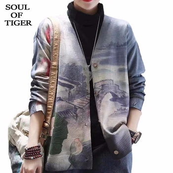SOUL OF TIGER 2020 Spring Chinese Fashion Designer Ladies Vintage Clothes Women Casual Printed Sweater Loose Oversized Cardigans
SOUL OF TIGER 2020 Spring Chinese Fashion Designer Ladies Vintage Clothes Women Casual Printed Sweater Loose Oversized Cardigans