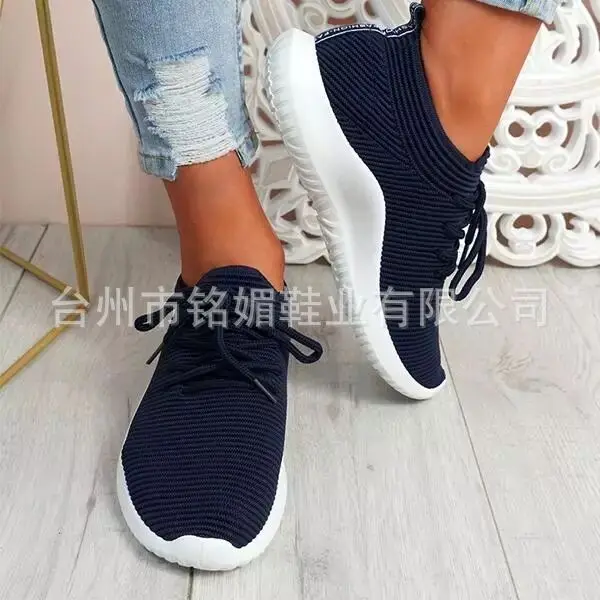 

Summer Sneakers Women Knit Shoes Lace Up Solid Color Female Sport Outdoor Breathable Mesh Casual Shoes Zapatillas Mujer222