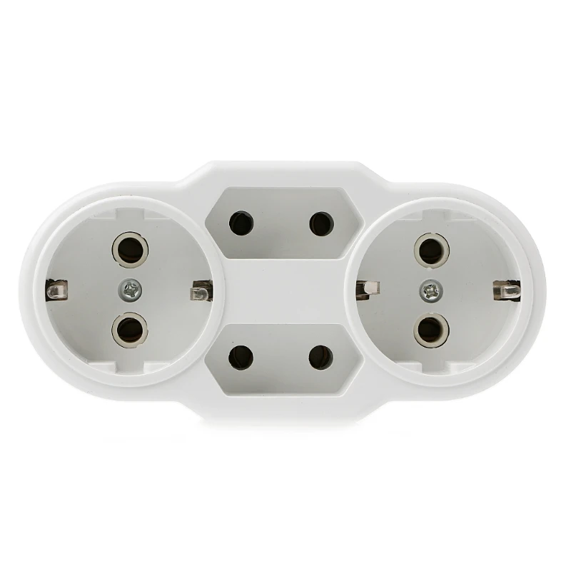 

OOTDTY European Type Conversion Plug 1 TO 4 Way EU Standard Power Adapter Socket 16A Travel Plugs AC 110~250V