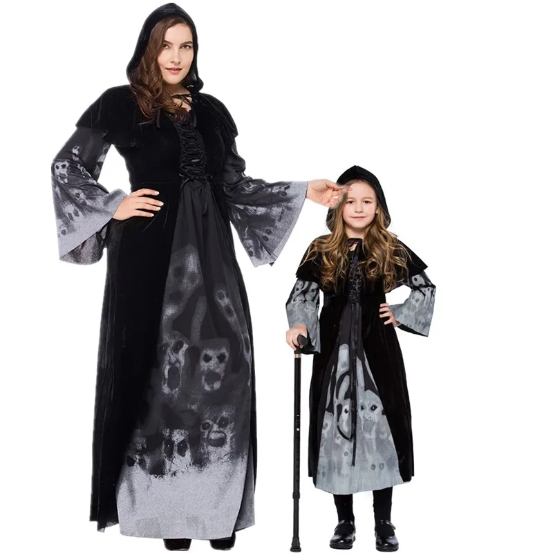

Сексуальное платье для косплея Хэллоуина злого ведьмы Пурим Карнавальная Вечеринка страшная Маскировка дьявола костюм вампира для родителей и детей