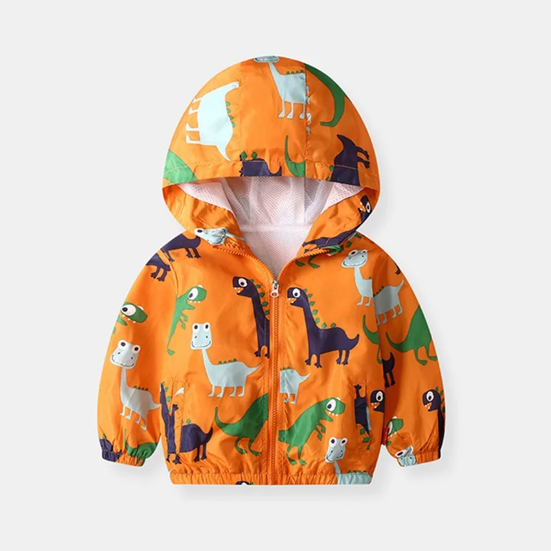 COOTELILI Dinosaur Printing Boys Windbreaker Children Clothes Hooded Autumn Kids Jacket For Boys Coat Children Clothes (14)