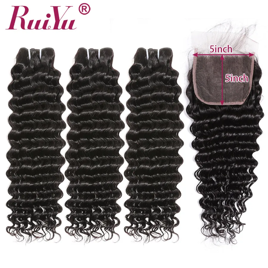 Brazilian Deep Wave Bundles With Closure RUIYU 5*5 Lace Closure With Bundles Remy Deep Human Hair Bundles With Closure
Brazilian Deep Wave Bundles With Closure RUIYU 5*5 Lace Closure With Bundles Remy Deep Human Hair Bundles With Closure