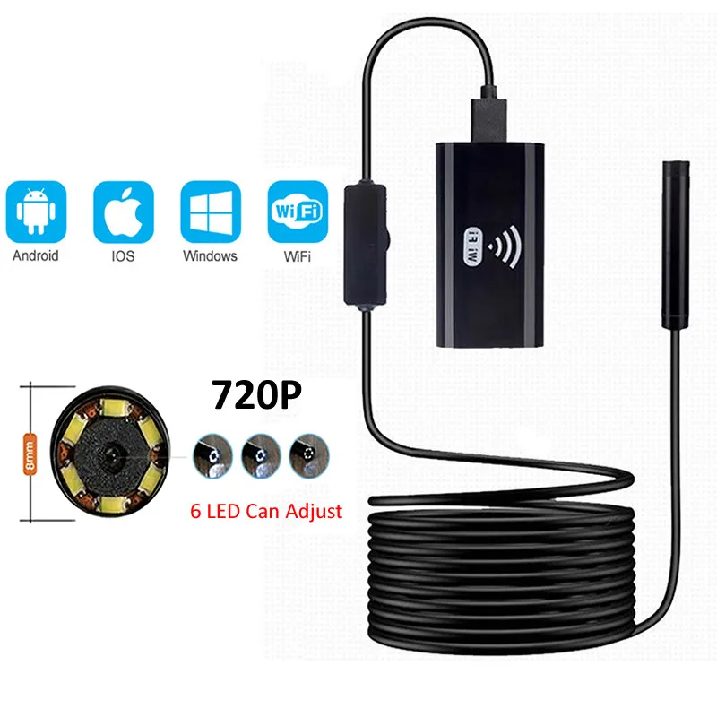 WIFI Endoscope Camera Mini Waterproof Soft Cable Inspection Camera 8mm 1M USB Endoscope Borescope Endoscope For iphones
WIFI Endoscope Camera Mini Waterproof Soft Cable Inspection Camera 8mm 1M USB Endoscope Borescope Endoscope For iphones