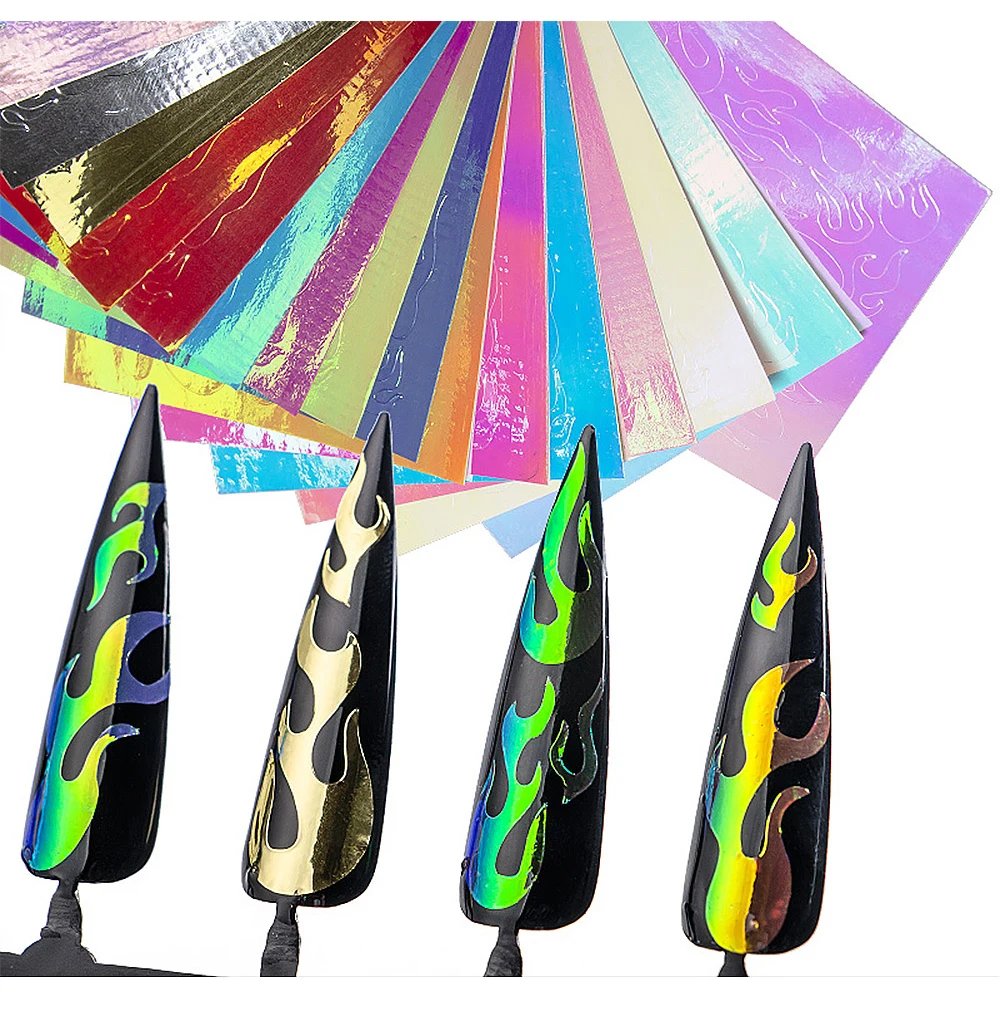 1 Pcs New Holographic Fire Flame Hollow Stickers Fires Manicure Stickers Nails Art Self-adhesive Nails Art Stickers Decorations
1 Pcs New Holographic Fire Flame Hollow Stickers Fires Manicure Stickers Nails Art Self-adhesive Nails Art Stickers Decorations