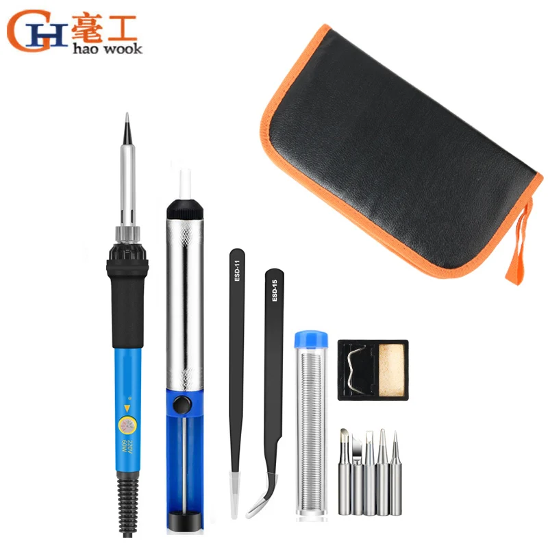 Electric Soldering Iron 60W 110V/220V EU US Adjustable Temperature Welding Soldering Iron+5pc Iron Tips kit Welding Tools
Electric Soldering Iron 60W 110V/220V EU US Adjustable Temperature Welding Soldering Iron+5pc Iron Tips kit Welding Tools