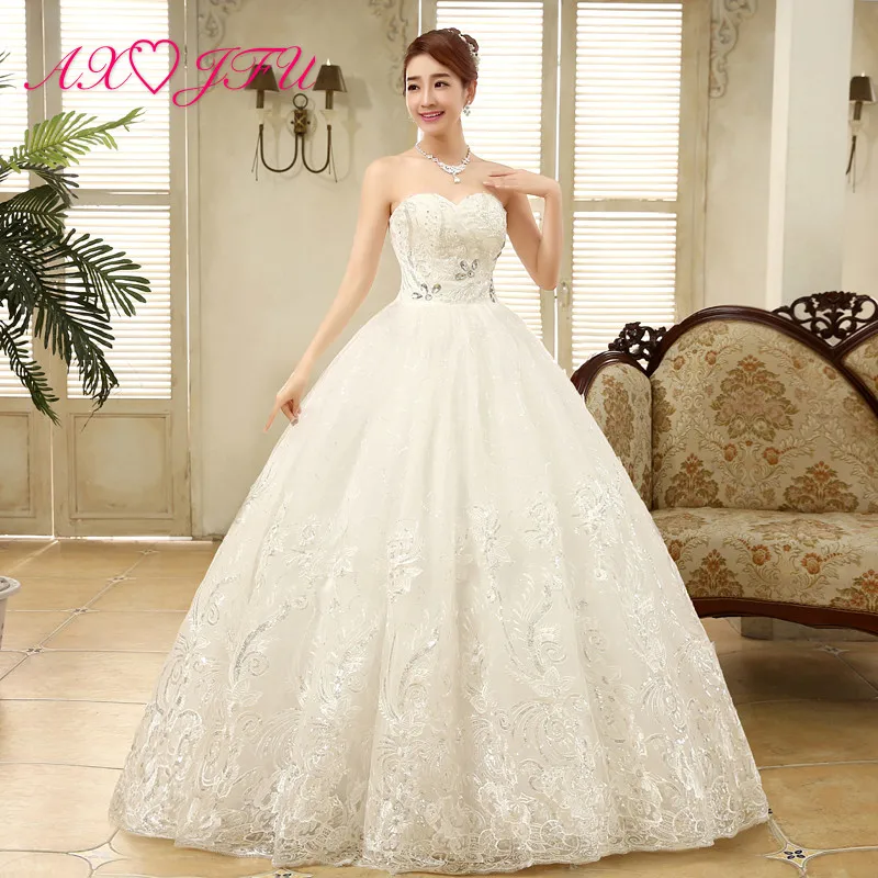 AXJFU beauty flower lace white wedding Dress vintage strapless beading crystal sleeveless flower ball gown white wedding dress
AXJFU beauty flower lace white wedding Dress vintage strapless beading crystal sleeveless flower ball gown white wedding dress