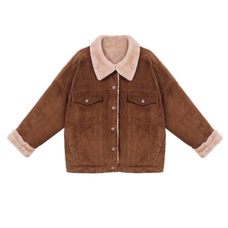 Corduroy Jacket Women's Autumn Winter Cotton Coat 2021 New Loose Short Lamb Wool Parkas Women
Corduroy Jacket Women's Autumn Winter Cotton Coat 2021 New Loose Short Lamb Wool Parkas Women