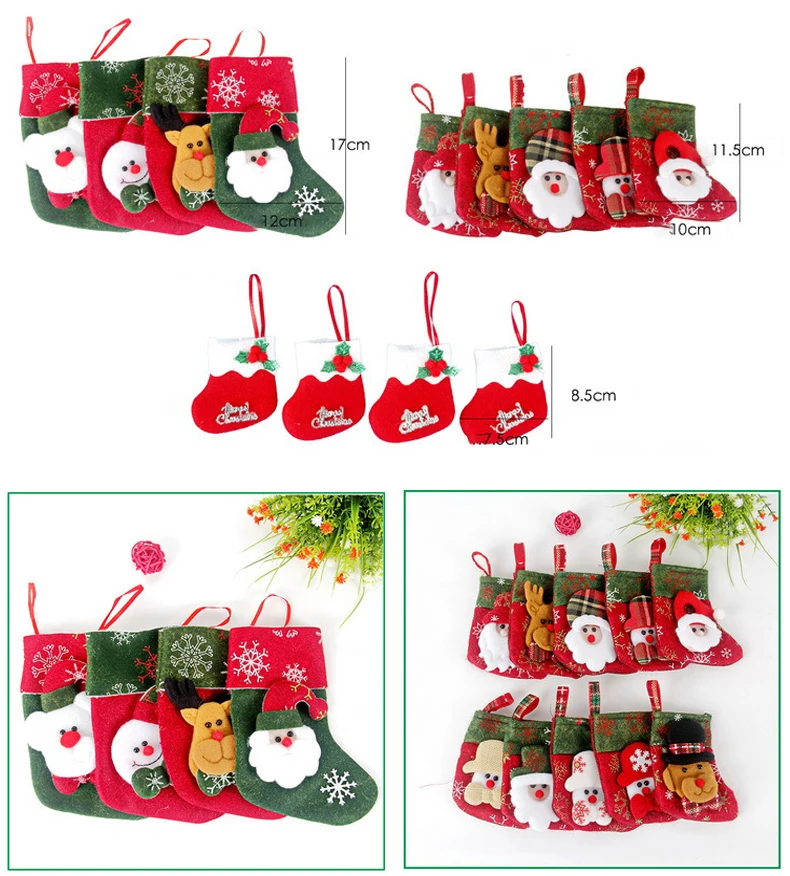 socks claus snowman deer socks christmas tree pendant gift bag