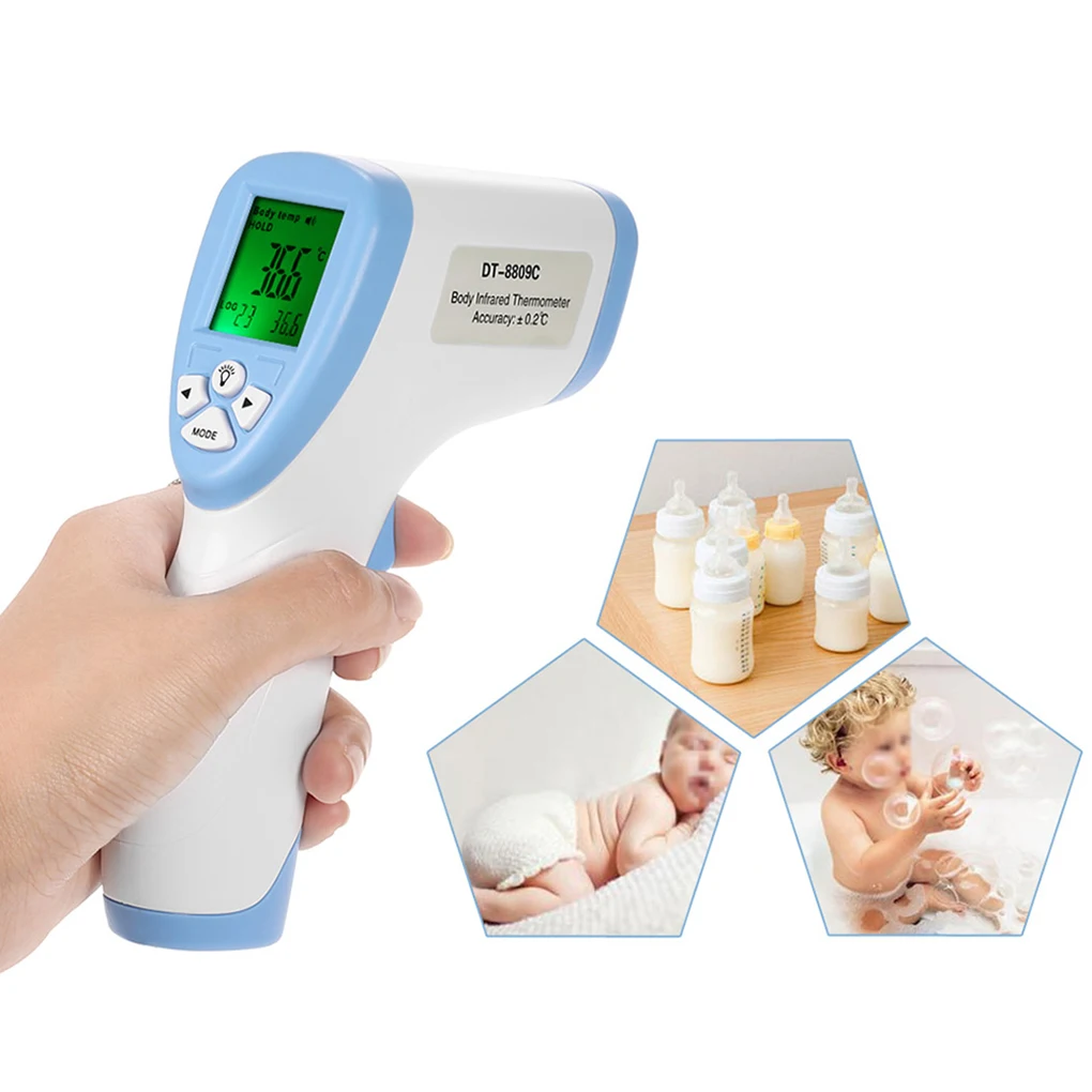 Non-contact Baby Adults Digital Thermometer Infrared Forehead Body Temperature Meter Measuring Tool with LCD Display
Non-contact Baby Adults Digital Thermometer Infrared Forehead Body Temperature Meter Measuring Tool with LCD Display