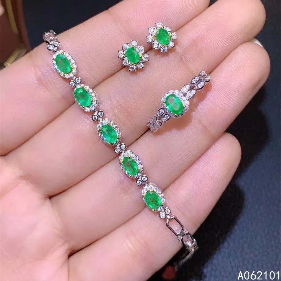 KJJEAXCMY fine Jewelry 925 sterling silver inlaid natural Emerald noble ring earring bracelet set support test Chinese style
KJJEAXCMY fine Jewelry 925 sterling silver inlaid natural Emerald noble ring earring bracelet set support test Chinese style
