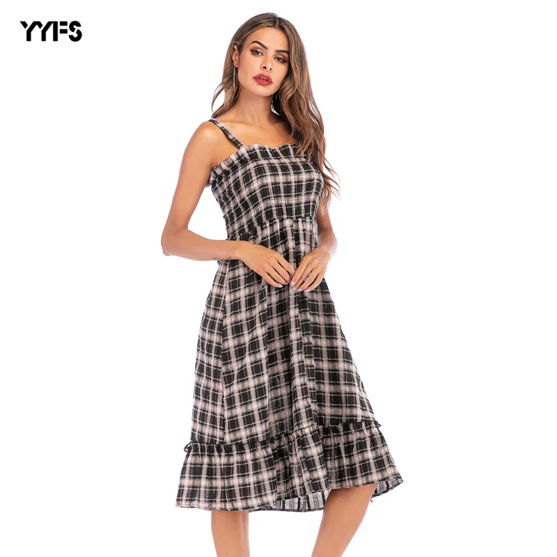 2019 Amazon Hot Selling Summer Europe And America WOMEN'S Dress Casual Plaid High-waisted Dress Flounced Strapped Dress Women's
2019 Amazon Hot Selling Summer Europe And America WOMEN'S Dress Casual Plaid High-waisted Dress Flounced Strapped Dress Women's