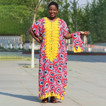 African clothes women dress Rose Multicolor robe Yellow Printed Dashiki Dress with scarf
African clothes women dress Rose Multicolor robe Yellow Printed Dashiki Dress with scarf