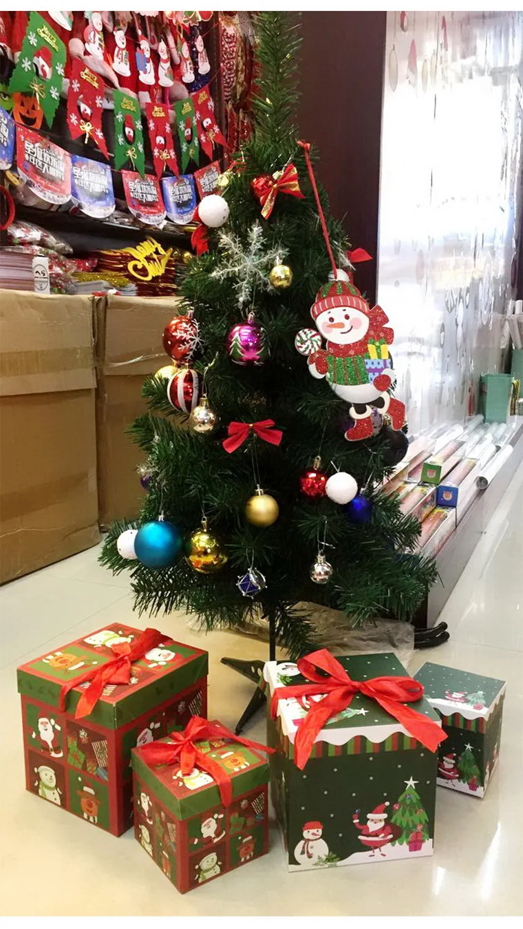3pcs merry christmas tree decoration gift boxs christmas eve