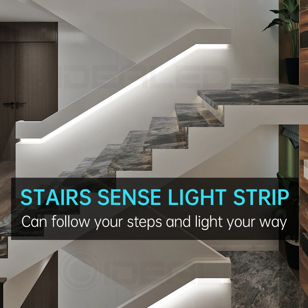 LED motion sensor light strip mini control Stair streamline under cabinet night light Addressable LED Strip Tape for the stair
LED motion sensor light strip mini control Stair streamline under cabinet night light Addressable LED Strip Tape for the stair