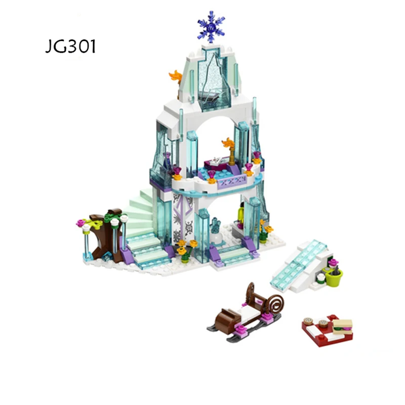 JG301 316pcs Принцесса серии Эльза Анна ледяной замок строительные блоки кирпичи