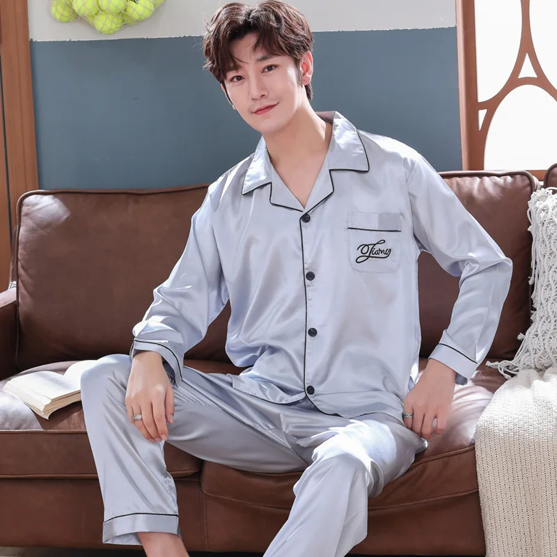 Pajamas Men Summer Viscose Thin Long Sleeve Men's Tracksuit Spring And Autumn Model Silk Set 621 Gray
Pajamas Men Summer Viscose Thin Long Sleeve Men's Tracksuit Spring And Autumn Model Silk Set 621 Gray