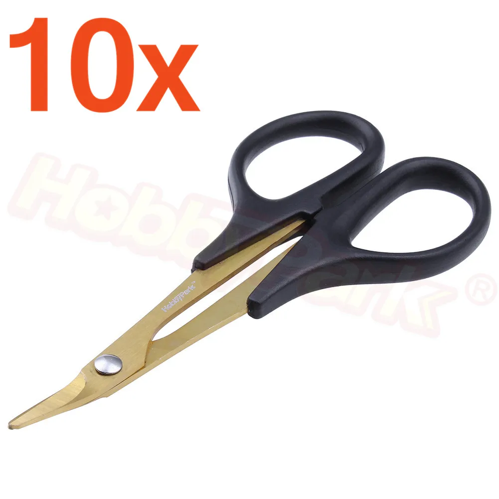 10pcs/Lot Ti-Nitride Body Scissors Curved Tip Hobby Model Tools for RC Car Radio Controlled Vehicles Airplane Canopies Wholesale | Игрушки и