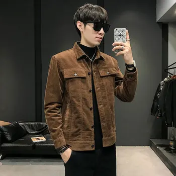 2019 new coat men's Korean version of the trend of casual handsome tooling jacket men's corduroy spring and autumn coat
2019 new coat men's Korean version of the trend of casual handsome tooling jacket men's corduroy spring and autumn coat
