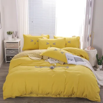 Yellow Gray Pink Green 100% Cotton Cute Bear Embroidery Girl Bedding Set Duvet Cover Bed sheet/Linen Pillowcases Queen Size 4pcs 
Yellow Gray Pink Green 100% Cotton Cute Bear Embroidery Girl Bedding Set Duvet Cover Bed sheet/Linen Pillowcases Queen Size 4pcs