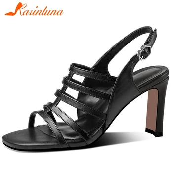 KARINLUNA Female 2020 High Heel Brand Sandals Open Toe Back Strap Women Sandals Genuine Leather Solid Women Shoes
KARINLUNA Female 2020 High Heel Brand Sandals Open Toe Back Strap Women Sandals Genuine Leather Solid Women Shoes
