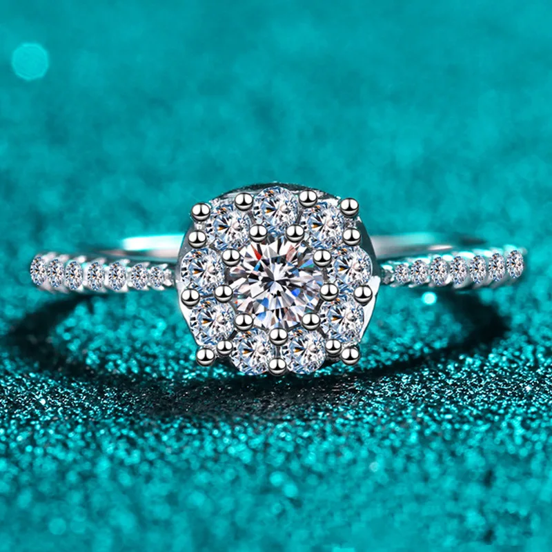 Женское кольцо с бриллиантом inbeaut pt950 из моиссанита 0 2 карата серебро 925 пробы VVS1 |