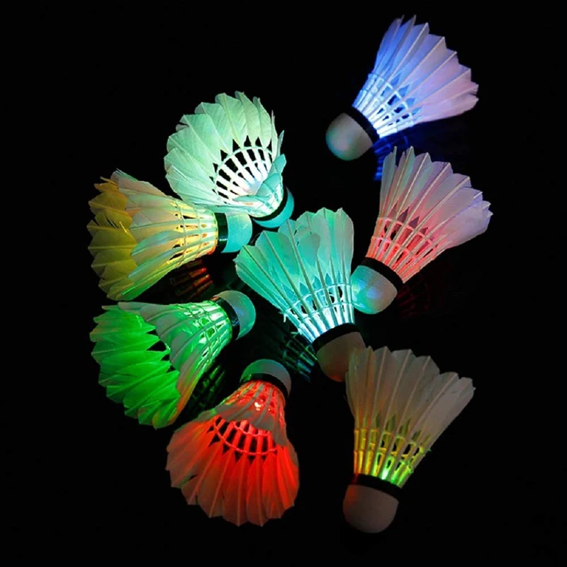 

4pcs Led Badminton Dark Night Colorful Lighting Sport Badminton Light Spot Shuttle Cock Ball Accessories Shuttlecock