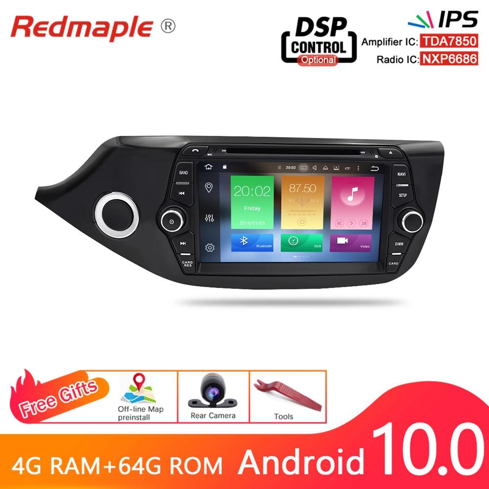 Автомобильный радиоприемник с IPS экраном Android 10 0 GPS навигация мультимедийный DVD