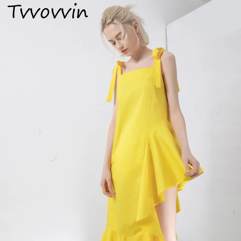 TVVOVVIN Women Dress New Strapless Sleeveless Loose Fit Ruffles Spliced Bandage Irregular Fashion Tide Spring Summer 2019 C684
TVVOVVIN Women Dress New Strapless Sleeveless Loose Fit Ruffles Spliced Bandage Irregular Fashion Tide Spring Summer 2019 C684