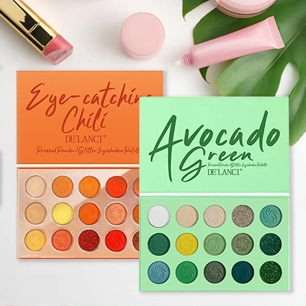 Avocado Green Eye Shadow Palette 15 color матовые мерцающие блестки Макияж Косметика стойкие тени