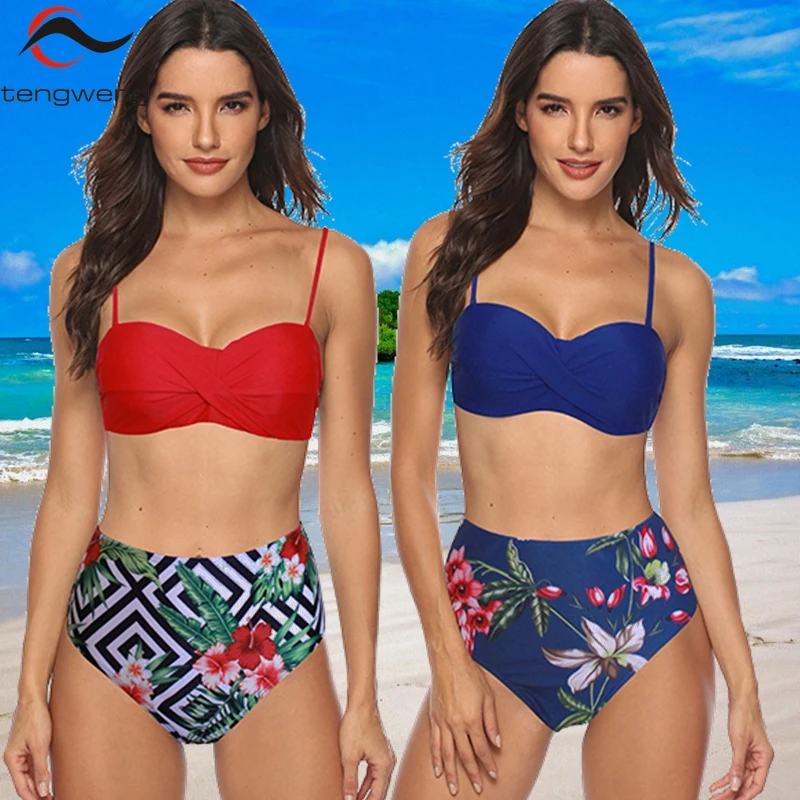 High Waist Swimwear 2020 New Floral Print Bikinis Women Swimsuit Vintage Retro Bathing Suit Halter Biquini Maillot de bain femme
High Waist Swimwear 2020 New Floral Print Bikinis Women Swimsuit Vintage Retro Bathing Suit Halter Biquini Maillot de bain femme