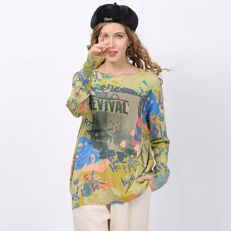 Women Winter Clothes Oversized Sweaters Loose Printed Knit Pullovers Women Casual Sweaters O-neck Warm Soft Sweater Sueter Mujer
Women Winter Clothes Oversized Sweaters Loose Printed Knit Pullovers Women Casual Sweaters O-neck Warm Soft Sweater Sueter Mujer