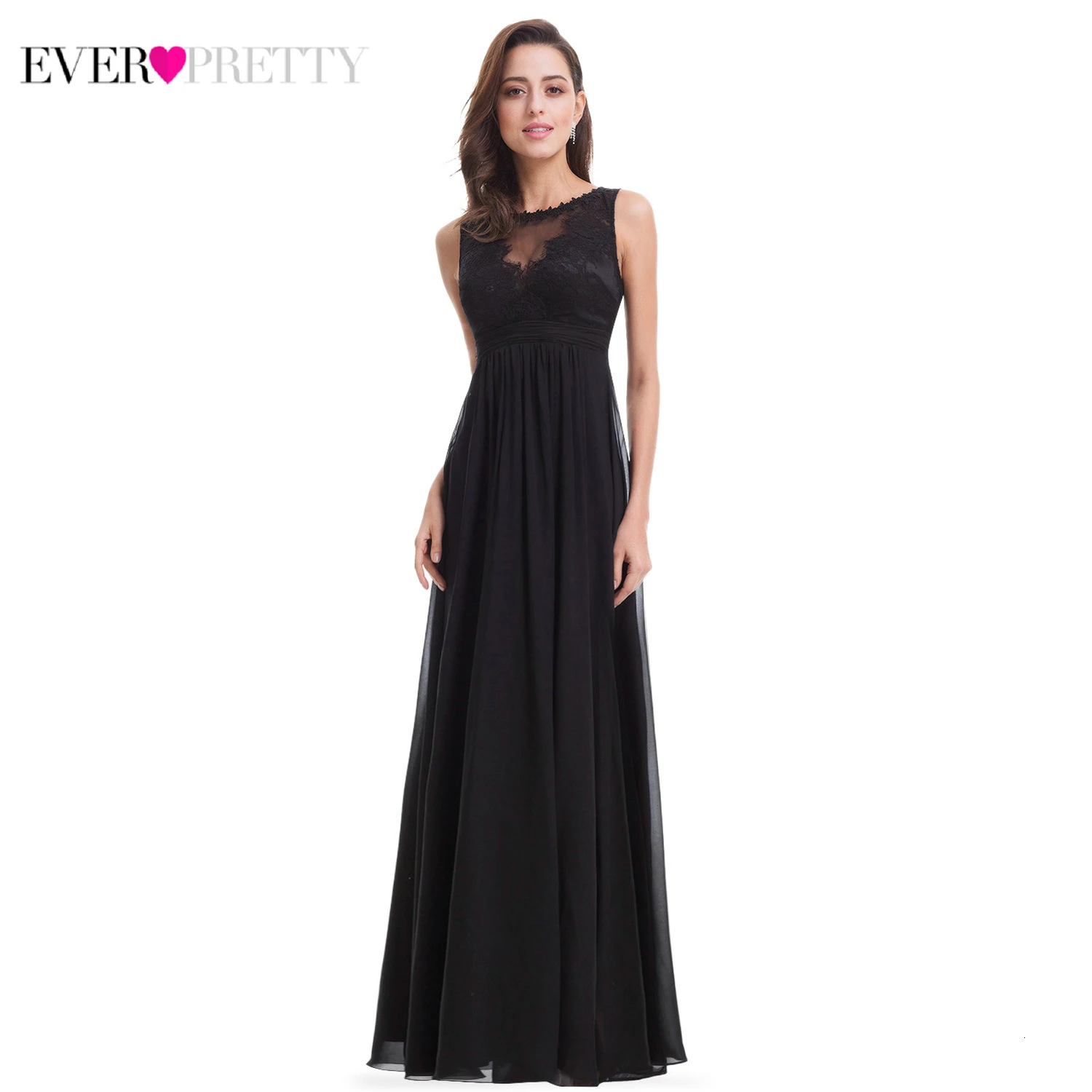 Elegant Black Evening Dresses Ever Pretty A-Line O-Neck Sleeveless See-Through Ruched Lace Evening Gowns Abiye Gece Elbisesi
Elegant Black Evening Dresses Ever Pretty A-Line O-Neck Sleeveless See-Through Ruched Lace Evening Gowns Abiye Gece Elbisesi